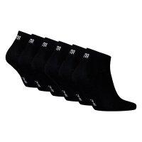 PUMA unisex sneaker socks, pack of 6 - Sneaker Plain ECOM 6P, logo, single-coloured Black 43-46 (UK 8.5-11)