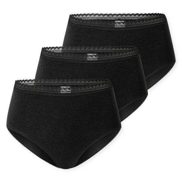 SCHIESSER womens Rio panties, 3-pack - 3-pack Rio panties, stretch cotton, plain Black S (Small)