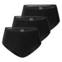 SCHIESSER womens Rio panties, 3-pack - 3-pack Rio panties, stretch cotton, plain Black S (Small)