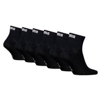 PUMA Unisex Quarter Socken, 6er Pack - Quarter Plain ECOM 6P, Logo, uni Schwarz 43-46