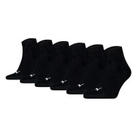 PUMA Unisex Quarter socks, pack of 6 - Quarter Plain ECOM 6P, logo, uni Black 43-46 (UK 8.5-11)