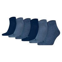 PUMA Unisex Quarter socks, pack of 6 - Quarter Plain ECOM 6P, logo, uni Denim Blue 47-49 (UK 11.5-13)