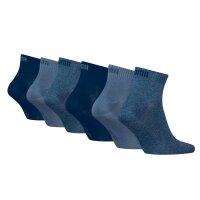 PUMA Unisex Quarter socks, pack of 6 - Quarter Plain ECOM 6P, logo, uni Denim Blue 47-49 (UK 11.5-13)