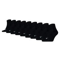 PUMA Unisex Quarter Socken, 9er Pack - Quarter Plain ECOM 9P, Logo, einfarbig Schwarz 43-46