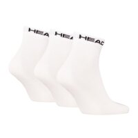 HEAD Unisex Quarter Socken, 3er Pack - Elements All Sport Quarter, Logo, einfarbig Weiß 43-46
