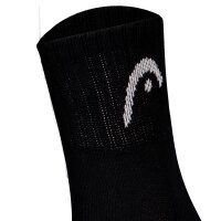 HEAD Unisex Socken, 3er Pack - All Sports Training Short Crew, Sportsocken, Logo, einfarbig Schwarz 39-42