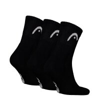 HEAD Unisex Socks. 3-pack - All Sports Training Short Crew, sports socks, logo, solid colour Black 39-42 (UK 6-8)