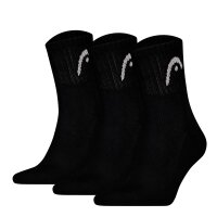 HEAD Unisex Socken, 3er Pack - All Sports Training Short Crew, Sportsocken, Logo, einfarbig Schwarz 43-46
