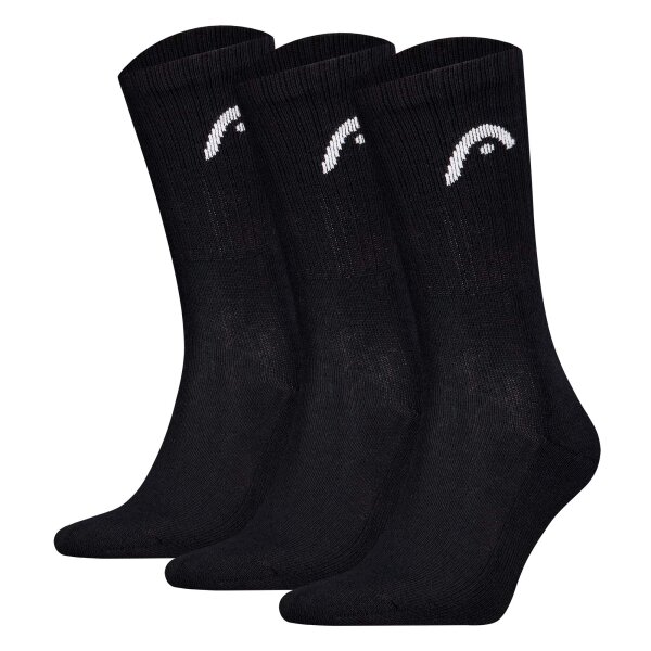 HEAD Unisex Socken, 3er Pack - All Sport Training Crew, Sportsocken, Logo Schwarz 39-42