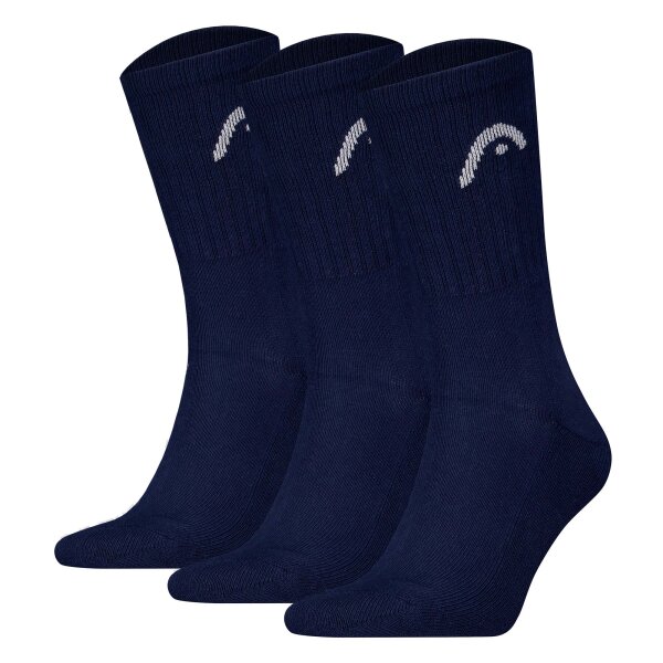 HEAD unisex socks - 3-pack, All Sport Training Crew, sports socks, logo Blue 43-46 (UK 9-11)