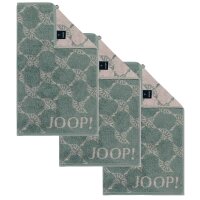 JOOP! Gästetuch Classic Frottierkollektion, 3er Pack - Walkfrottier Pinie Cornflower 30x50cm