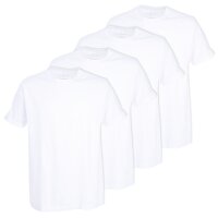 TOM TAILOR mens T-shirt, pack of 4 - Lucky T, half sleeve, round neck, plain White M (Medium)