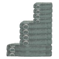 JOOP! towel set, 10-pcs - Classic, 2x shower towel, 4x towel, 4x guest towel Pine Set