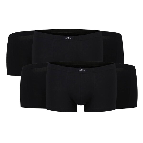 TOM TAILOR Mens Shorts, Pack of 6 - X-LASTIC, Boxer Briefs, Pants, Stretch Cotton Black M (Medium)