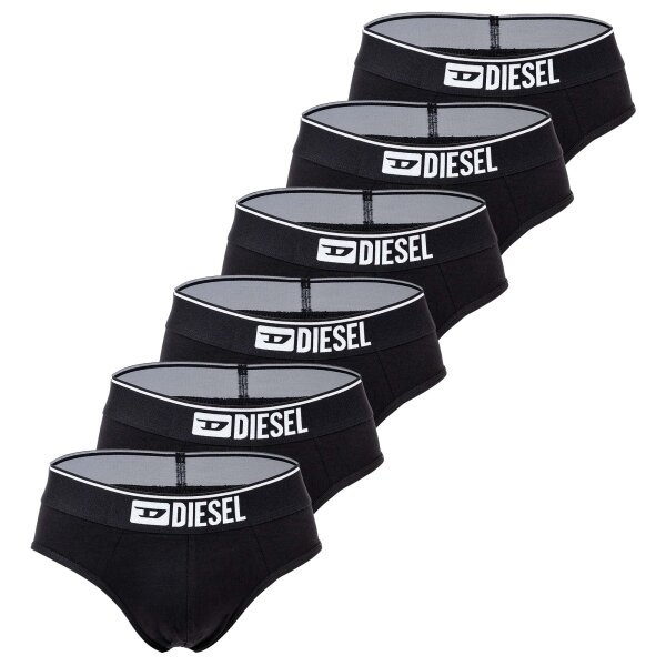 DIESEL Herren Slips, 6er Pack - UMBR-ANDRETHREEPACK, Briefs, Cotton Stretch, einfarbig Schwarz S