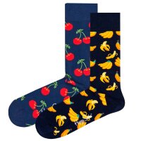 Happy Socks Unisex Socken, 4er Pack - Classic Crew, Organic Cotton, Farbmix Dog-Cherry 36-40