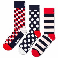 Happy Socks Unisex Socken, 6er Pack - Classic, Muster, Baumwollmischung, gemischte Farben FilledOptic-Dog 36-40