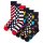 Happy Socks Unisex Socken, 6er Pack - Classic, Muster, Baumwollmischung, gemischte Farben FilledOptic-Dog 36-40