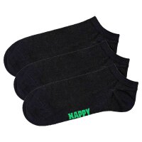 Happy Socks Unisex Sneaker Socks, 6-pack - Solid Socks Low, cotton blend, solid color Black 36-40 (UK 4-7)