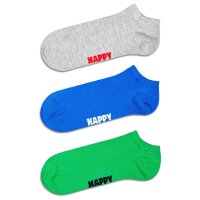 Happy Socks Unisex Sneaker-Socken, 6er Pack - Solid Socks Low, Baumwollmischung, einfarbig Grau/Blau/Grün 36-40