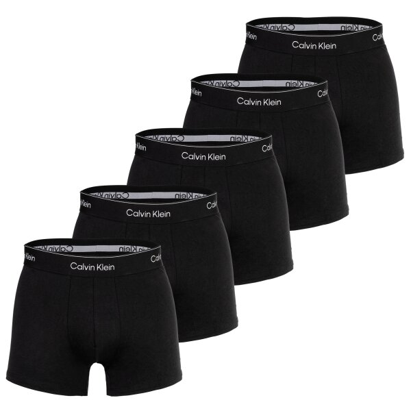 Calvin Klein mens boxer shorts, pack of 5 - trunks, Icon Stretch, logo waistband Black S (Small)