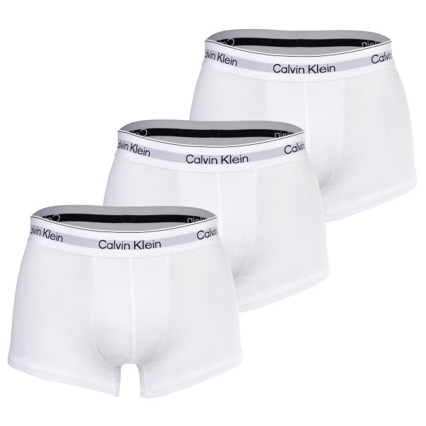 Calvin Klein mens boxer shorts, 3-pack -Trunks, Icon Stretch, logo waistband White S (Small)