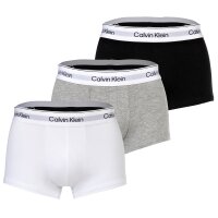 Calvin Klein Herren Boxershorts, 3er Pack - Trunks, Icon Stretch, Logobund Schwarz/Weiß/Grau S