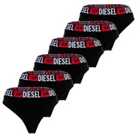 DIESEL Damen String, 6er Pack - UFST-STARS-THREEPACK, Tanga, Slip, Cotton Stretch Schwarz L