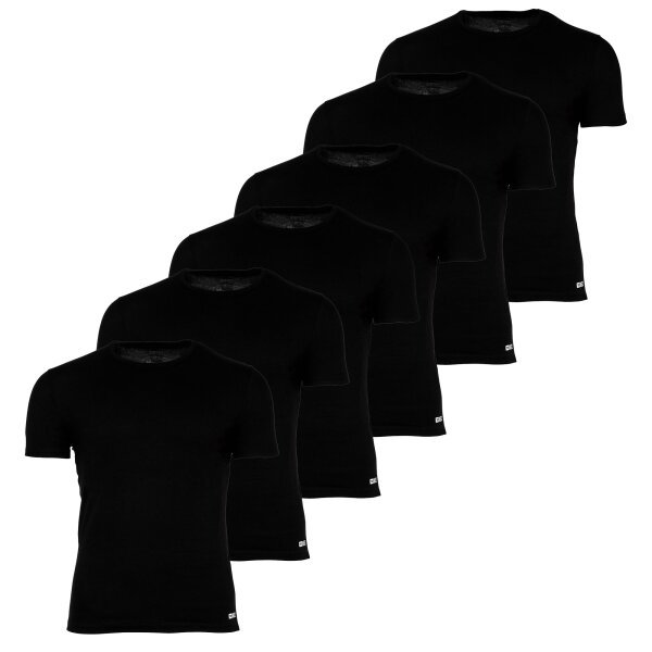 DIESEL mens T-shirt, 6-pack - RANDAL, undershirt, round neck, short sleeves, cotton Black S (Small)