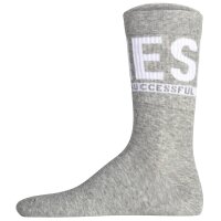 DIESEL unisex socks, 6-pack - SKM-RAY, ribbed cuffs, logo, plain Black/Grey/White 35-38 (UK 2.5-5)