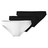 CALIDA Damen Slip 3er Pack - Essential Cotton, Low Cut, Jersey, einfarbig 2xSchwarz/Weiß XS (36/38)