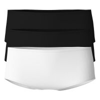 CALIDA Womens Panty 3-pack - Essential Cotton, low cut, jersey, solid color 2xblack/white 36/38 (UK 10/12)