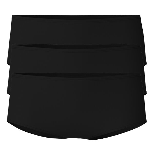 CALIDA Damen Panty 3er Pack - Essential Cotton, Low Cut, Jersey, einfarbig Schwarz XS (36/38)