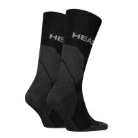 HEAD unisex hiking socks, 2-pack - Hiking All Climates Crew, sports socks, logo Black 39-42
