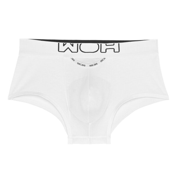 WOH Herren Trunk - Sexy Fun, Basic Shorts, Logo, Baumwoll-Stretch, einfarbig Weiß S