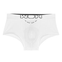 WOH Herren Trunk - Sexy Fun, Basic Shorts, Logo, Baumwoll-Stretch, einfarbig Weiß S
