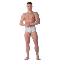 WOH Mens Trunk - Sexy Fun, basic shorts, logo, cotton stretch, plain White S (Small)