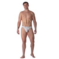 WOH Mens Trunk - Sexy Fun, basic shorts, logo, cotton stretch, plain White S (Small)