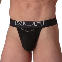 WOH Mens Trunk - Sexy Fun, basic shorts, logo, cotton stretch, plain Black XL (X-Large)
