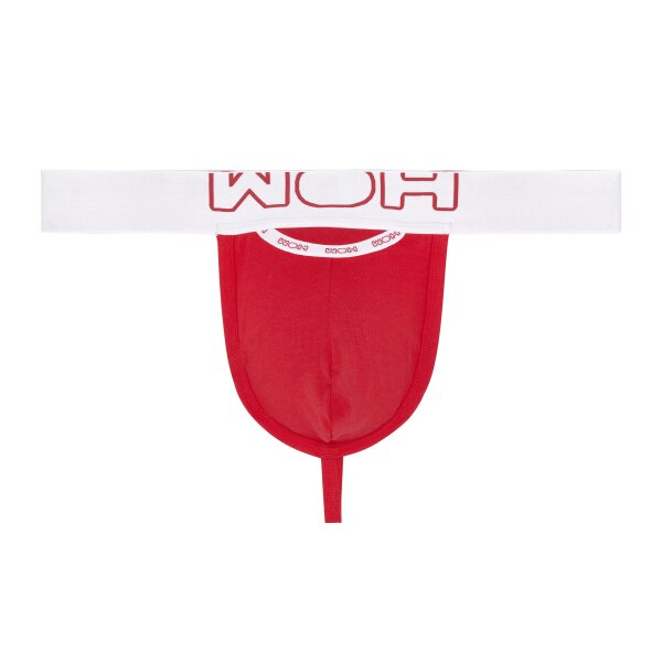 WOH Mens Trunk - Sexy Fun, basic shorts, logo, cotton stretch, plain Red M (Medium)