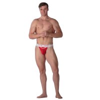 WOH Mens Trunk - Sexy Fun, basic shorts, logo, cotton stretch, plain Red M (Medium)