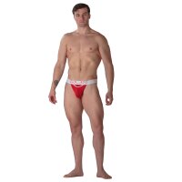 WOH Mens Trunk - Sexy Fun, basic shorts, logo, cotton stretch, plain Red M (Medium)