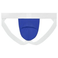 WOH Mens G-String - Sexy Fun, Basic Underwear, Logo, Cotton Stretch, plain Blue M (Medium)