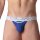WOH Mens G-String - Sexy Fun, Basic Underwear, Logo, Cotton Stretch, plain Blue 2XL (XX-Large)