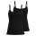 CALIDA Damen Spaghettitop 2er Pack - Essential Cotton, Unterhemd, Top, Jersey, einfarbig Schwarz XS (36/38)