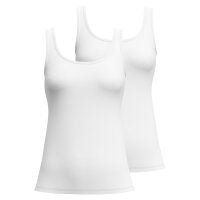 CALIDA Damen Tank Top 2er Pack - Essential Cotton, Unterhemd, Top, Jersey, einfarbig Weiß XS (36/38)