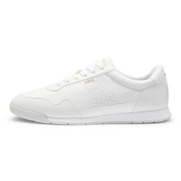 BOSS mens trainers – Nitan ltpf, low-top sneaker, trainer, real leather, logo White EUR 41 (UK 7)