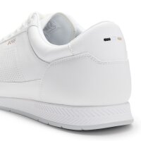 BOSS mens trainers – Nitan ltpf, low-top sneaker, trainer, real leather, logo White EUR 41 (UK 7)