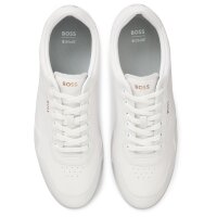 BOSS mens trainers – Nitan ltpf, low-top sneaker, trainer, real leather, logo White EUR 41 (UK 7)
