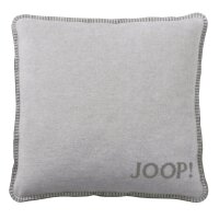 JOOP! cushion cover - UDF Doubleface, 50x50 cm, logo Light grey/green 50x50